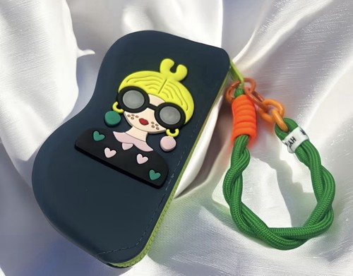 Blue silicone glasses case - silicone,