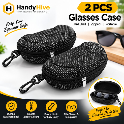 2pcs eva hard shell glasses - hard,