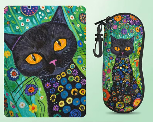 Colourful cat flowers - &, zip