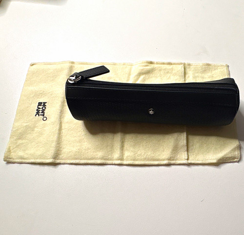 Montblanc black leather zip - leather,