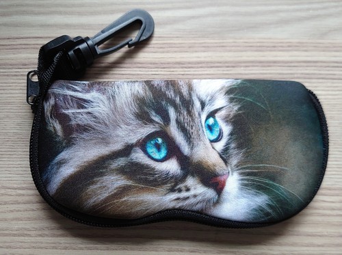 Glasses soft case with zip - with,